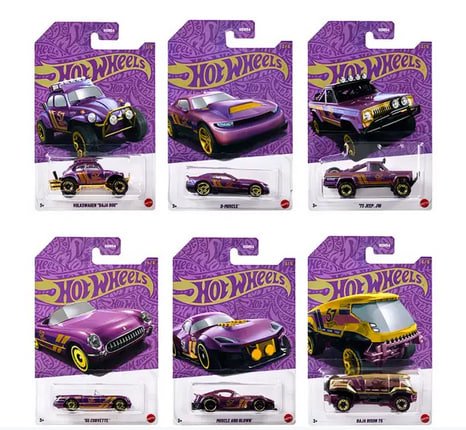 HOTWHEELS รถของเล่น 1:64 2024 Pearl and Chrome 57th Anniversary สุ่มแบบ